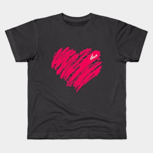 Womens Valentine's Day Shirt - Painted Heart Graphic Tops Kids T-Shirt